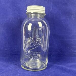Vintage 1900-1923 Ball Perfect Mason Clear  Ball Zinc Lid #7